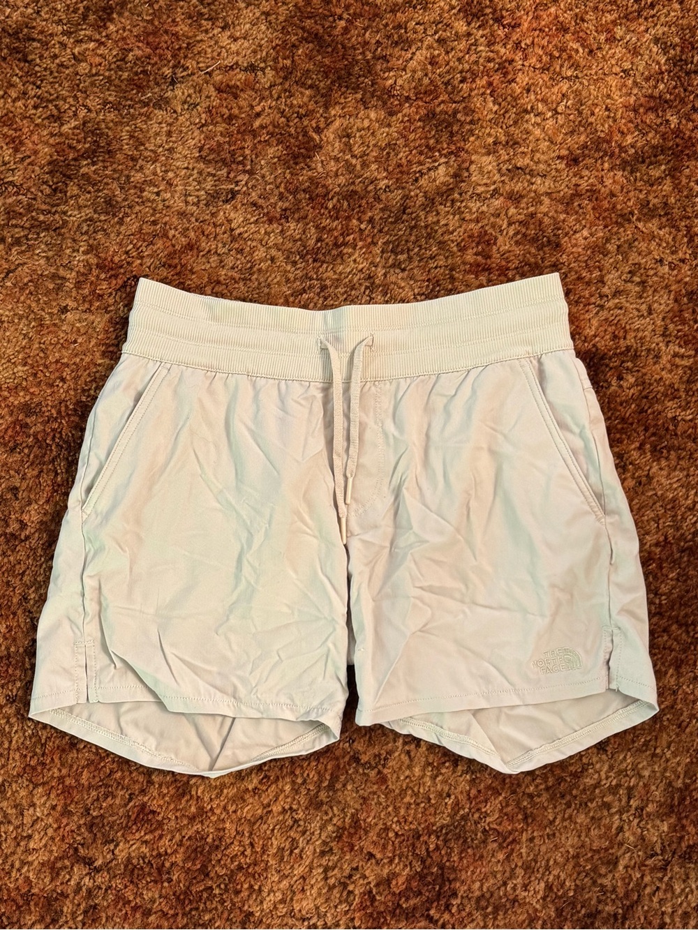 The North Face Light Beige Athletic Pull-On Shorts with Drawstring
